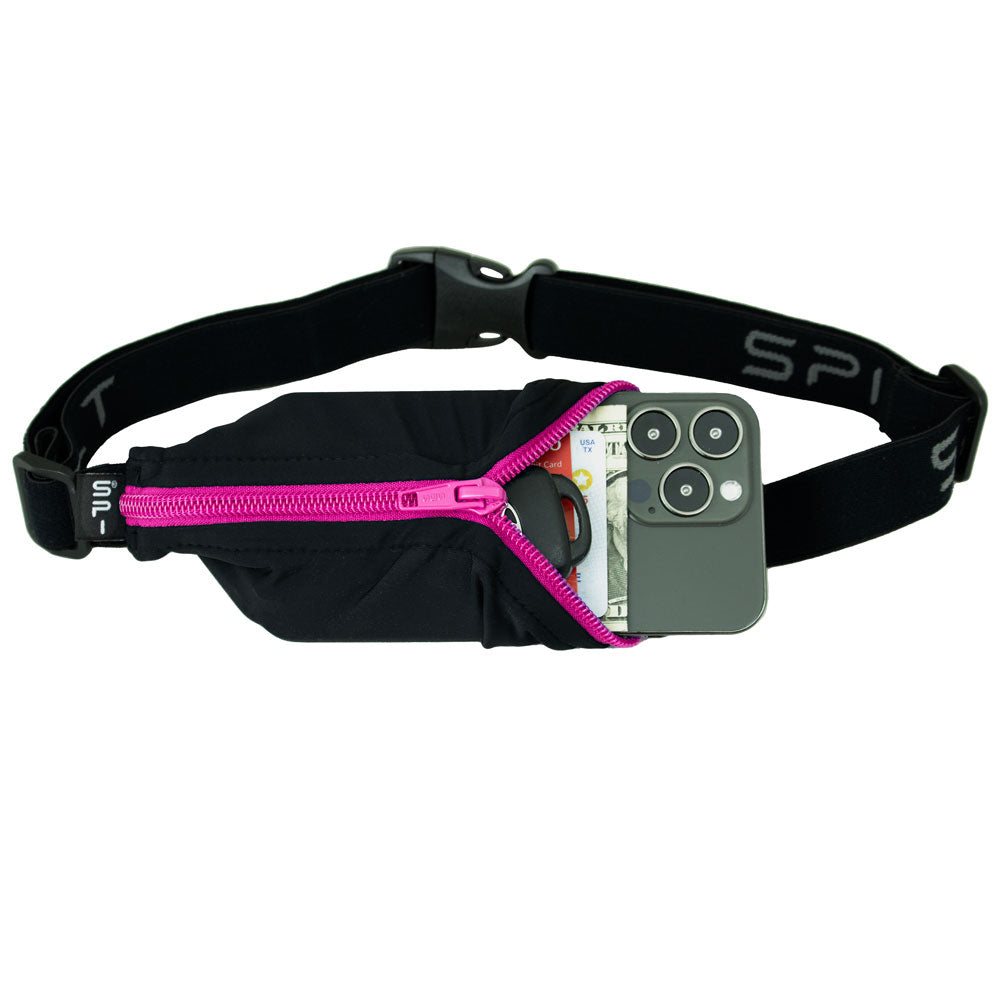 Spibelt Original Running Belt - Black with Hot Pink Zip